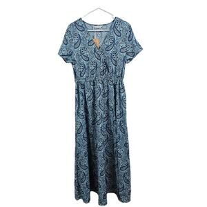 Tendency Blue Paisley Midi to Maxi Dress NWT Women's Medium